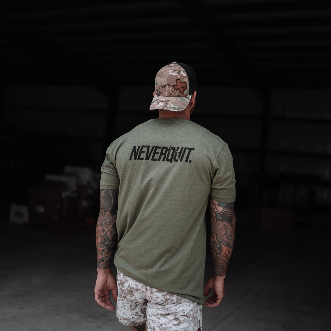 Basic Training Tee - Never Quit OD Green